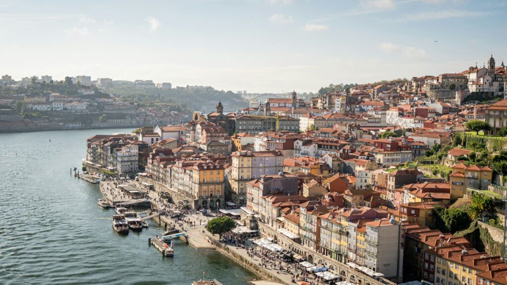 porto in portugal vie from above 
