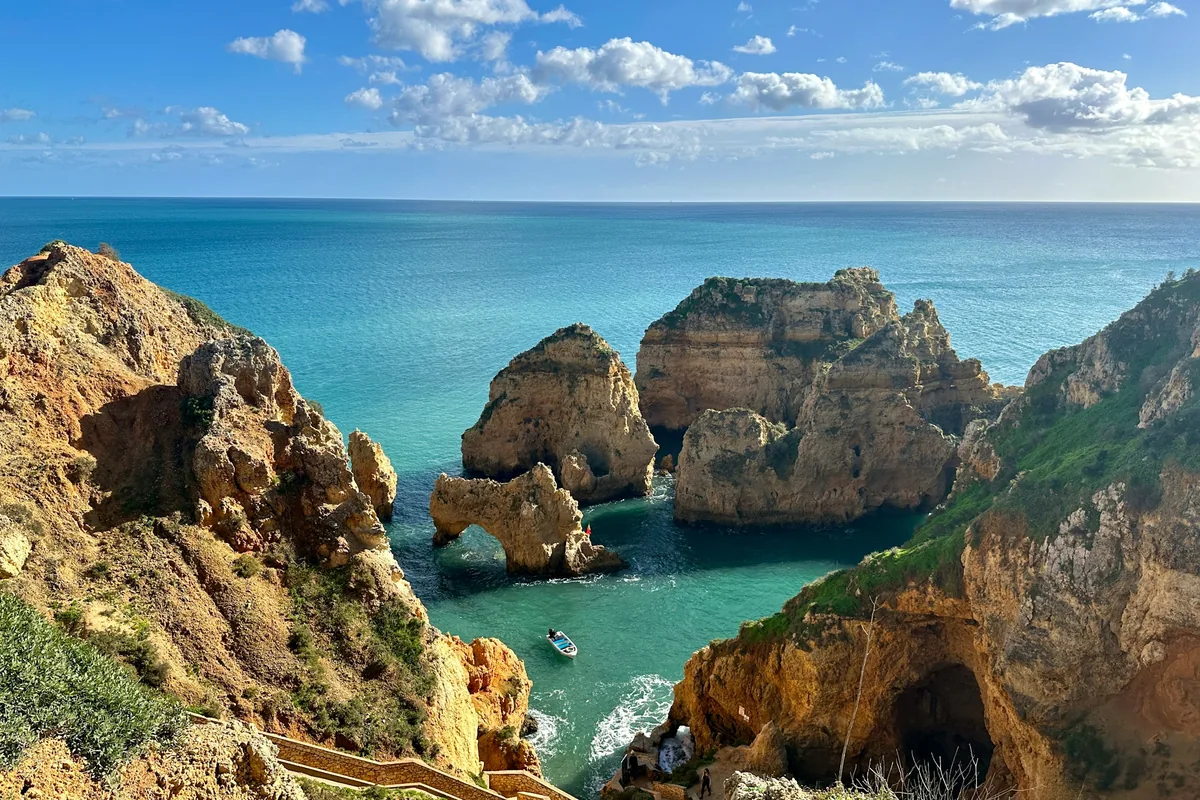 Sea stacks and turquoise water at Ponta da Piedade near Lagos