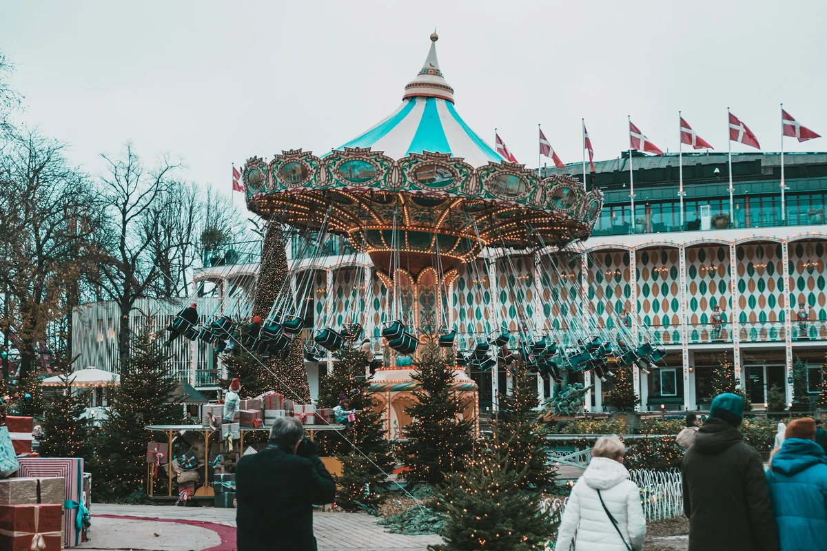 The carousel at Tivoli Gardens in Copenhagen, near Central Station