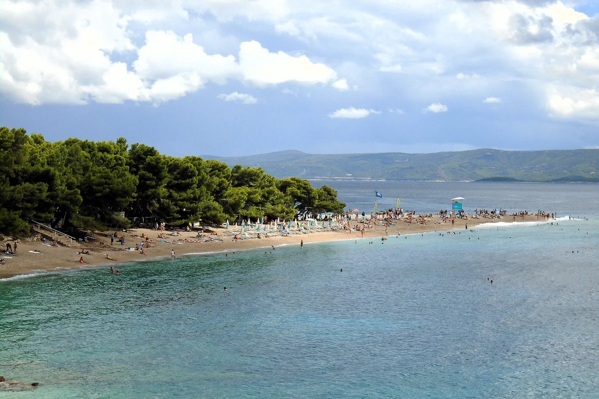Zlatni Rat spit beach at Bol on Brac island