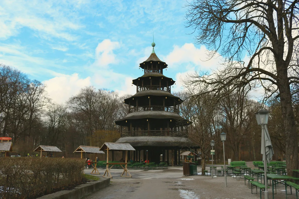 The Chinese Tower pagoda in the English Garden, Munich
