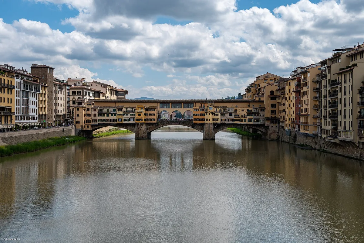 The River Arno and the Ponte Vecchio in Florence, a short walk from the historic centre