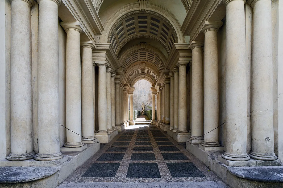 Borromini's Perspective Gallery at Palazzo Spada, Rome