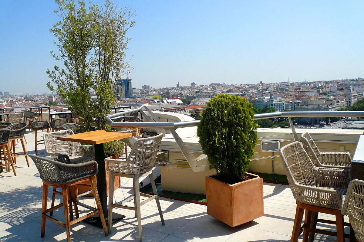 Rooftop terrace of the Círculo de Bellas Artes in Madrid