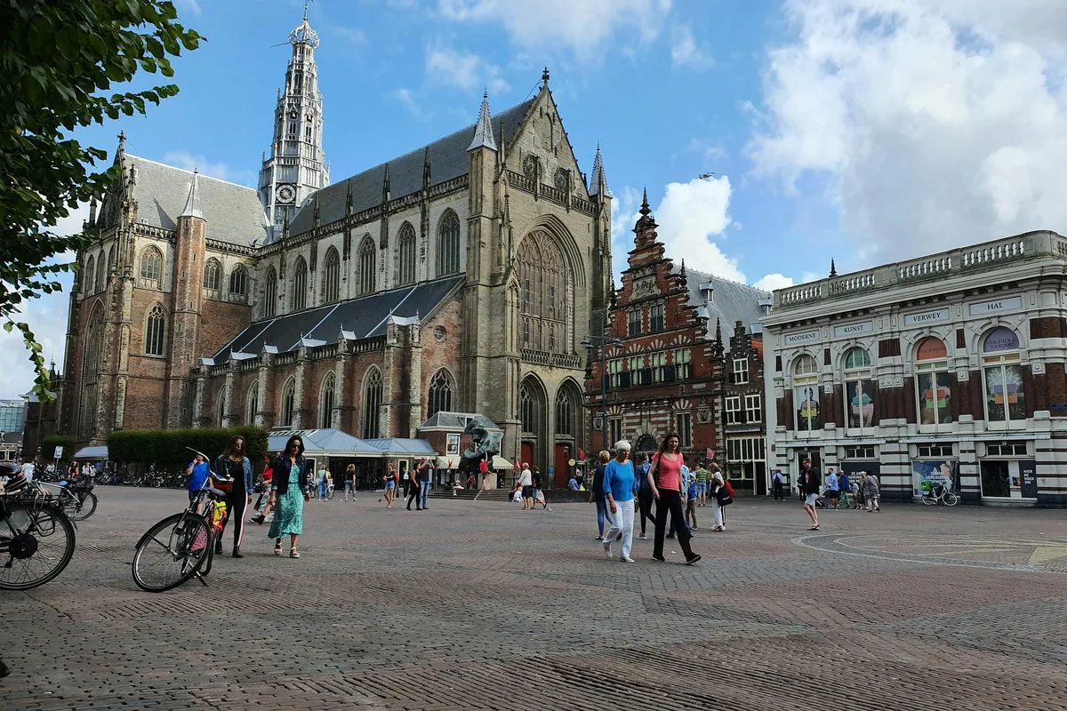 The Grote Markt and St Bavo's Church in Haarlem, the Netherlands