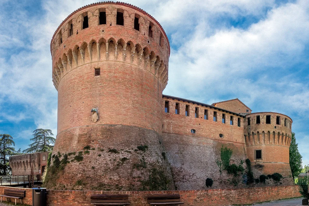 The round tower of the Rocca Sforzesca fortress in Dozza