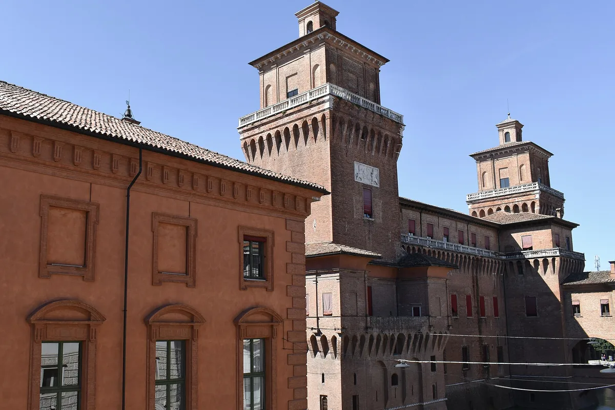 The towers of the Castello Estense in Ferrara