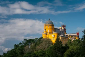 Pena Palace on its hilltop in Sintra, Portugal