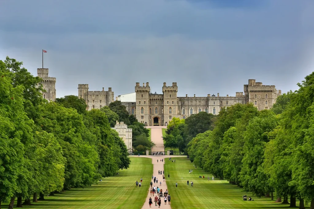 The Long Walk leading to Windsor Castle in Berkshire, England