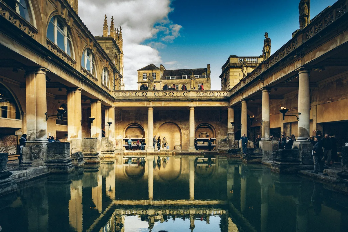The Great Bath at the Roman Baths in Bath, Somerset