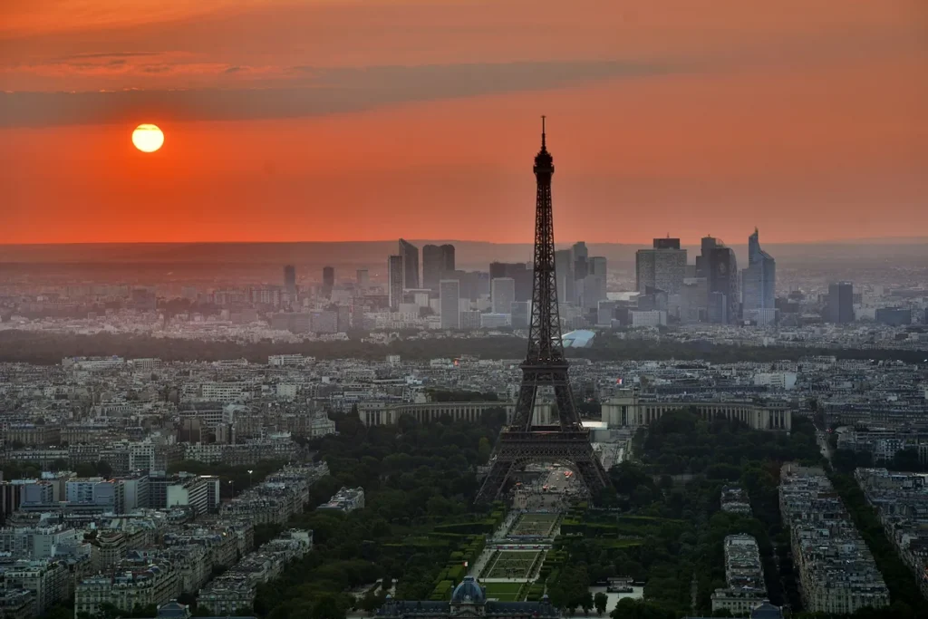 Rooftops of Paris with the Eiffel Tower in the distance