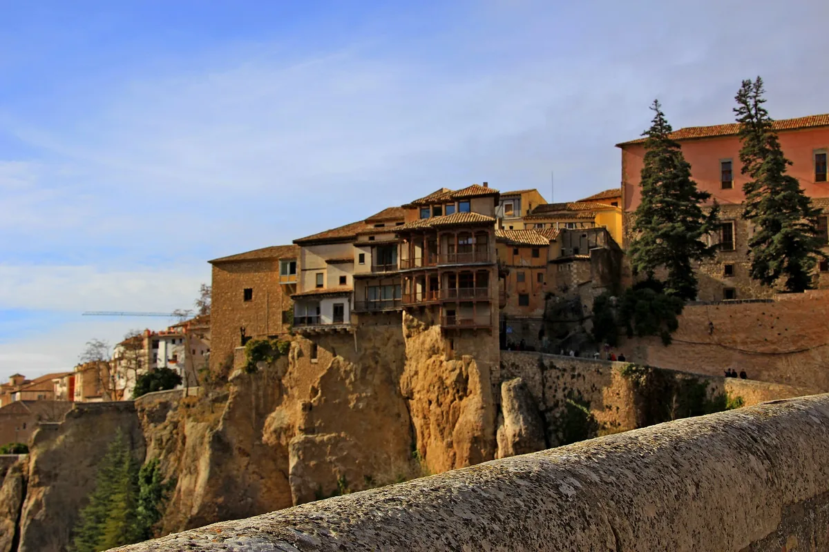 The hanging houses of Cuenca perched on the cliff edge