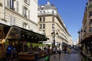 A fruit and vegetable shop on the Rue Cler market street in Paris