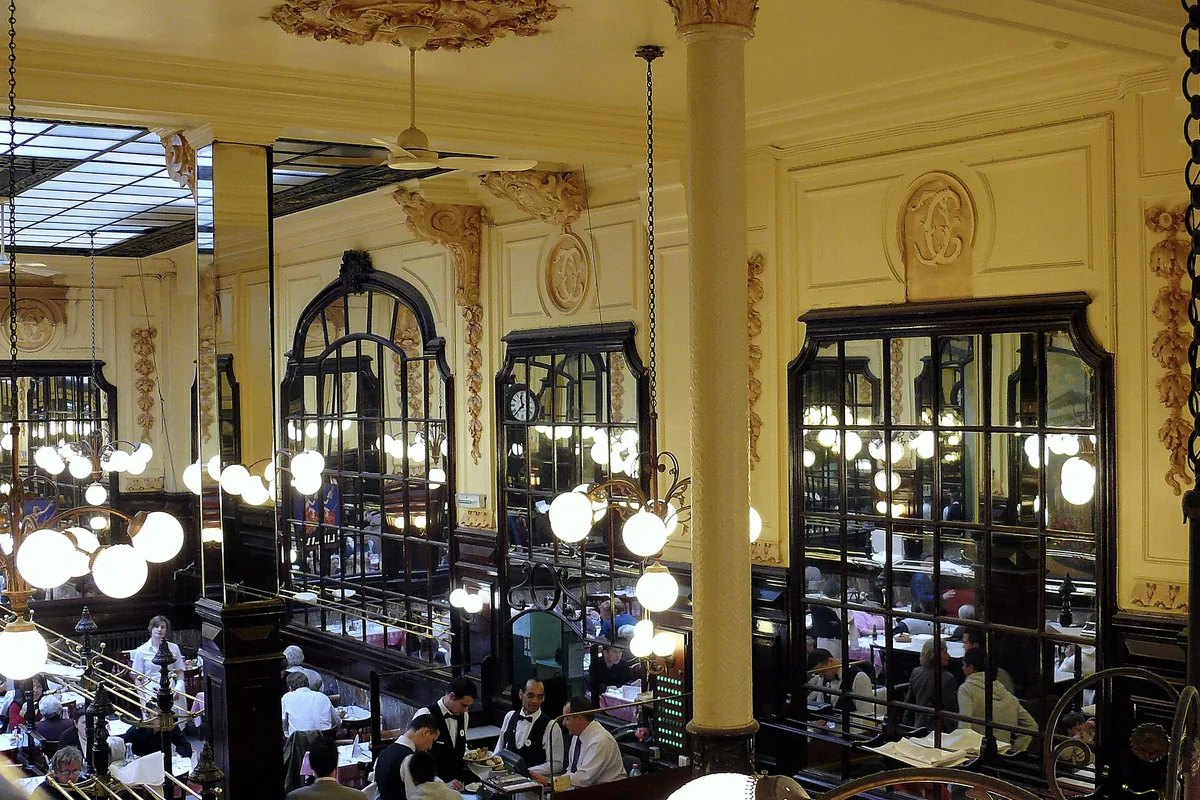 The historic dining room of Bouillon Chartier on Rue du Faubourg Montmartre in Paris
