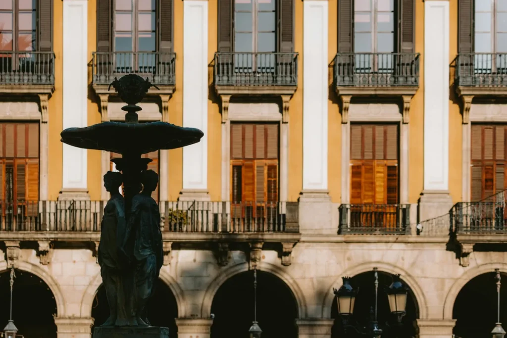 The fountain in Plaça Reial, Barcelona