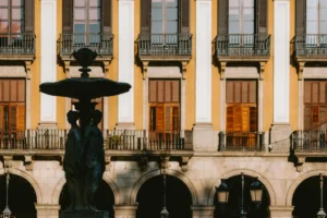 The fountain in Plaça Reial, Barcelona