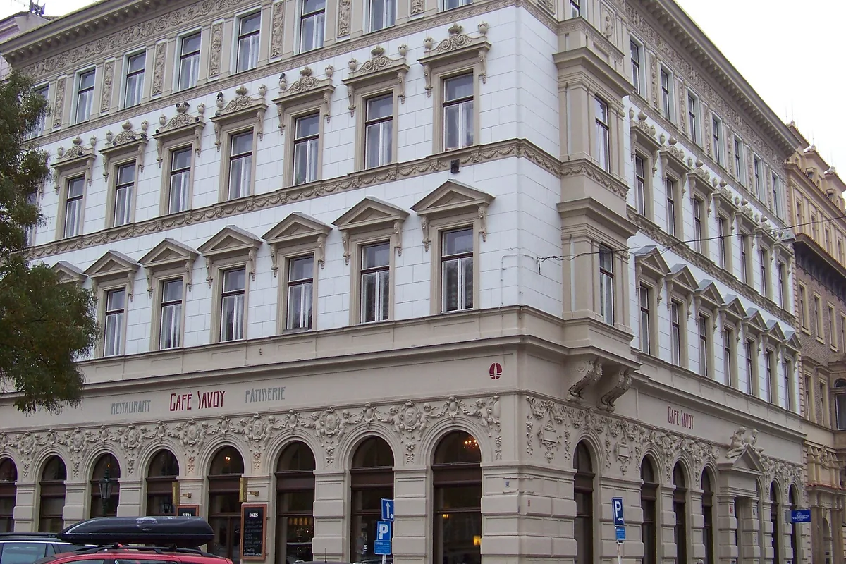 Corner building on Vítězná street in Malá Strana that houses Café Savoy