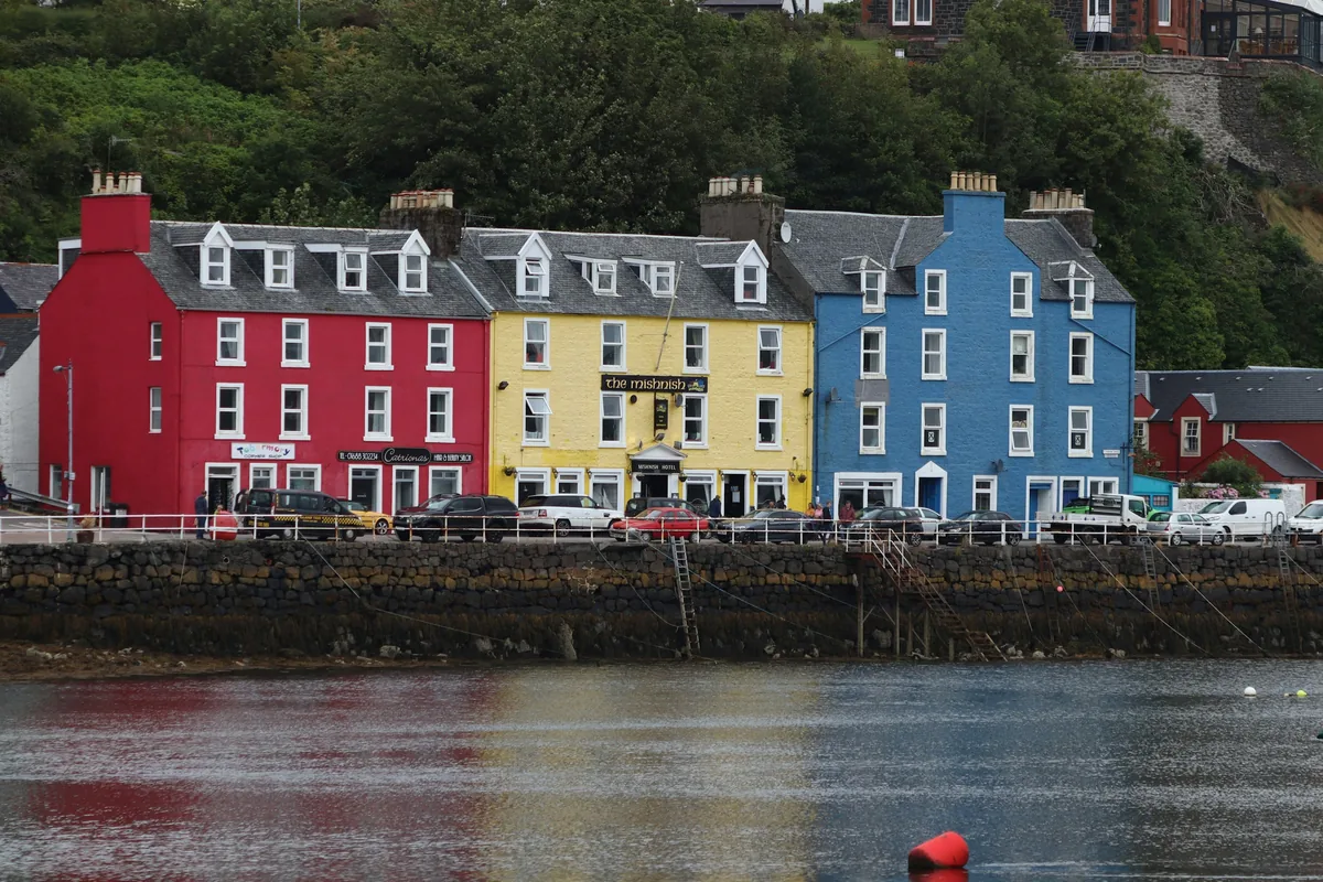 Brightly painted houses along Tobermory harbour on the Isle of Mull